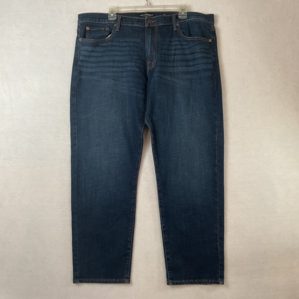 Lucky Brand 221 Straight Leg‎ Mens Jeans Dark Wash Denim 40 x 30 Stretch Blue